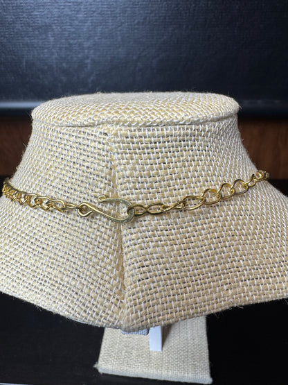 Mini Glass Beads Gold Facetted Necklace