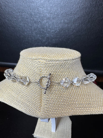 Red and Clear Glass Beaded Necklace