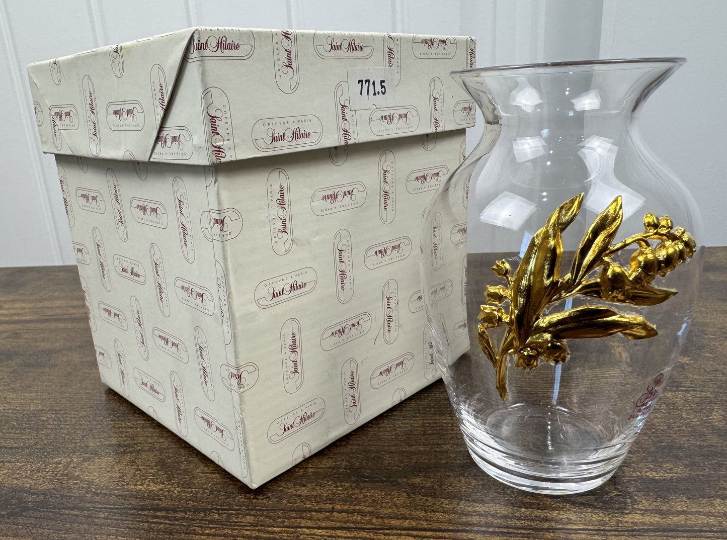 Saint Hilaire Crystal and Gold Vase