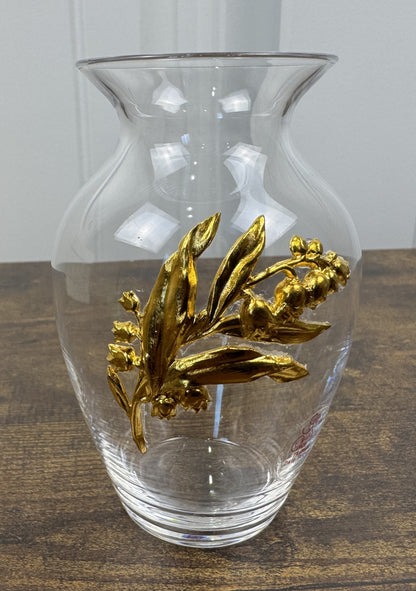 Saint Hilaire Crystal and Gold Vase
