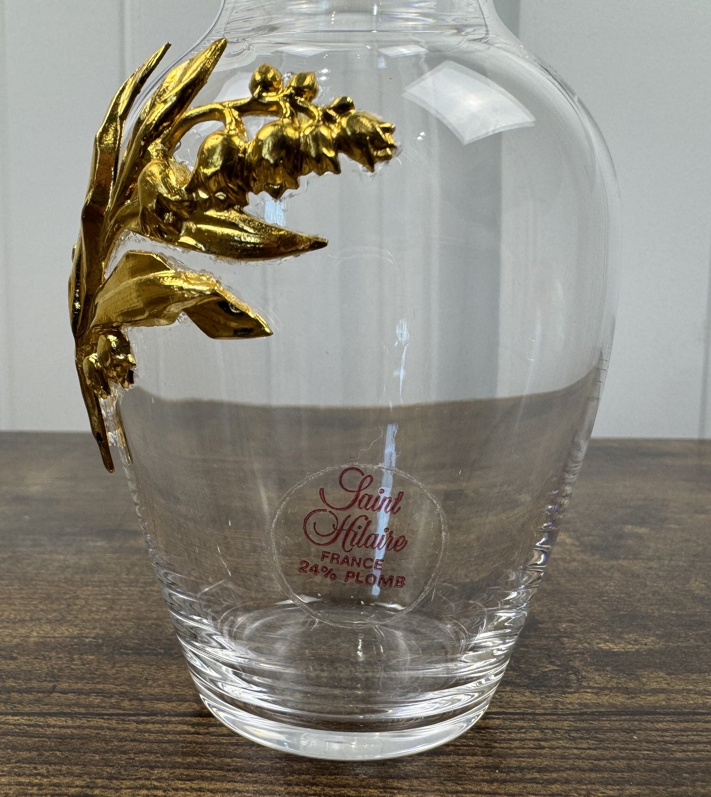 Saint Hilaire Crystal and Gold Vase