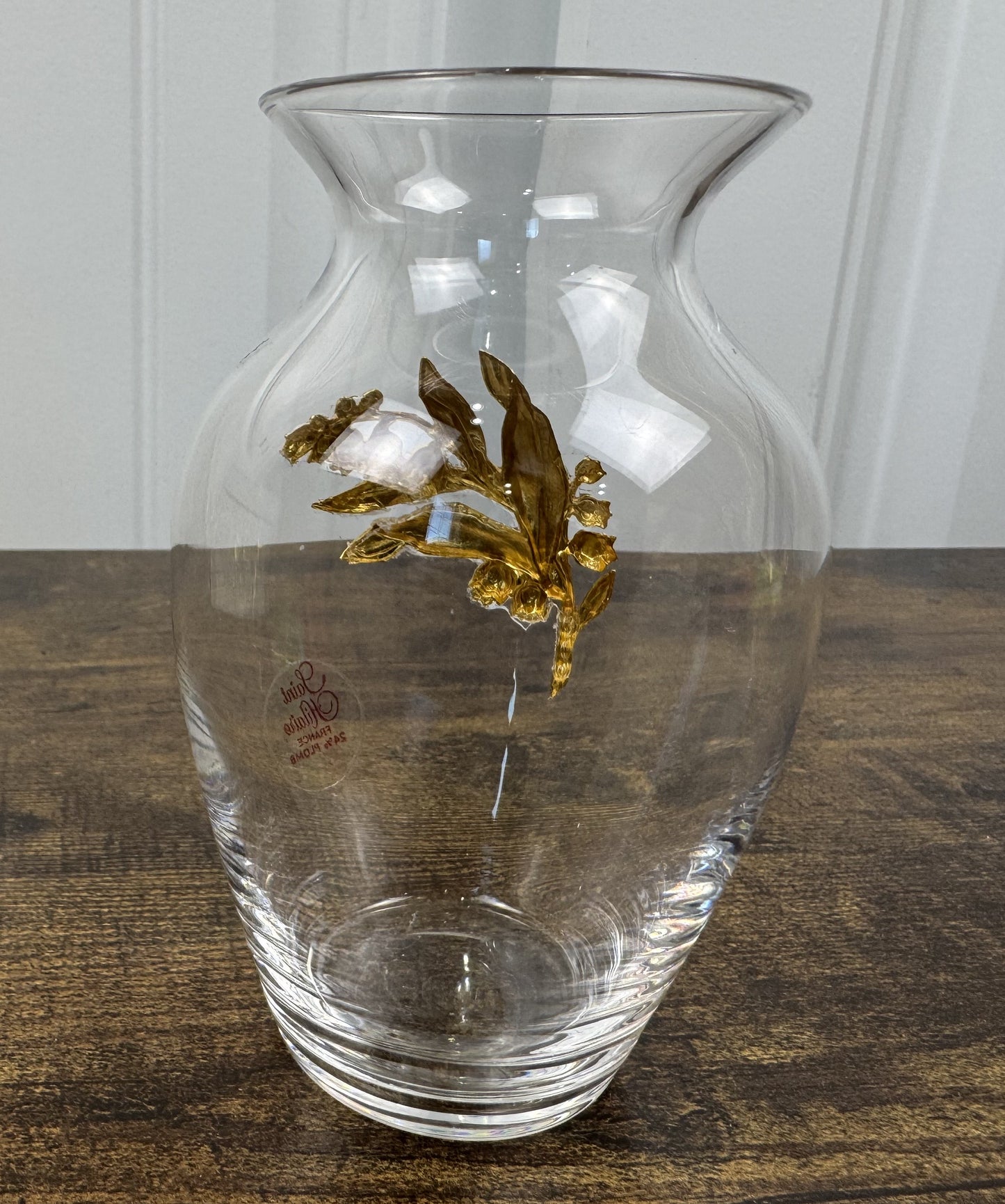 Saint Hilaire Crystal and Gold Vase