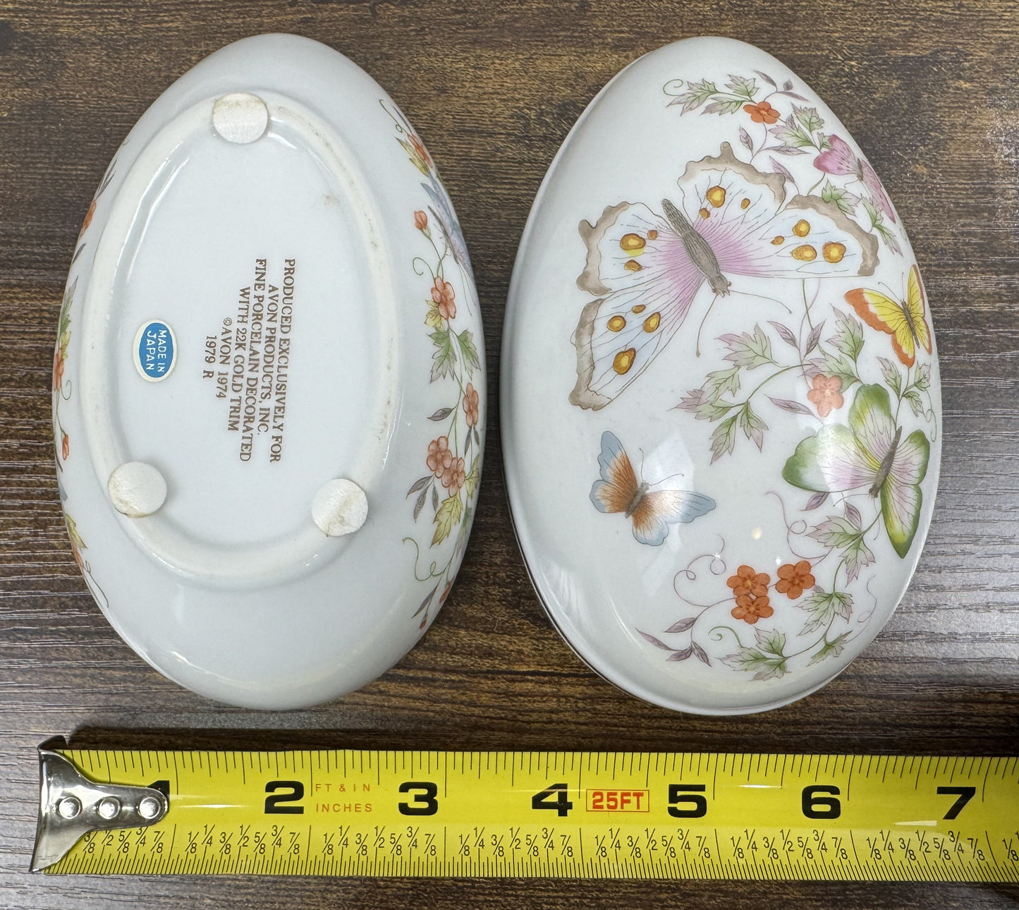 Vintage Avon “Butterfly Fantasy” Egg Shape Trinket Box