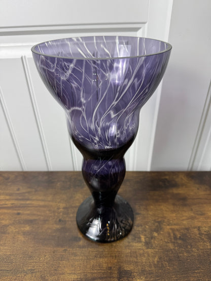Vintage Indigo Swirl Glass Vase