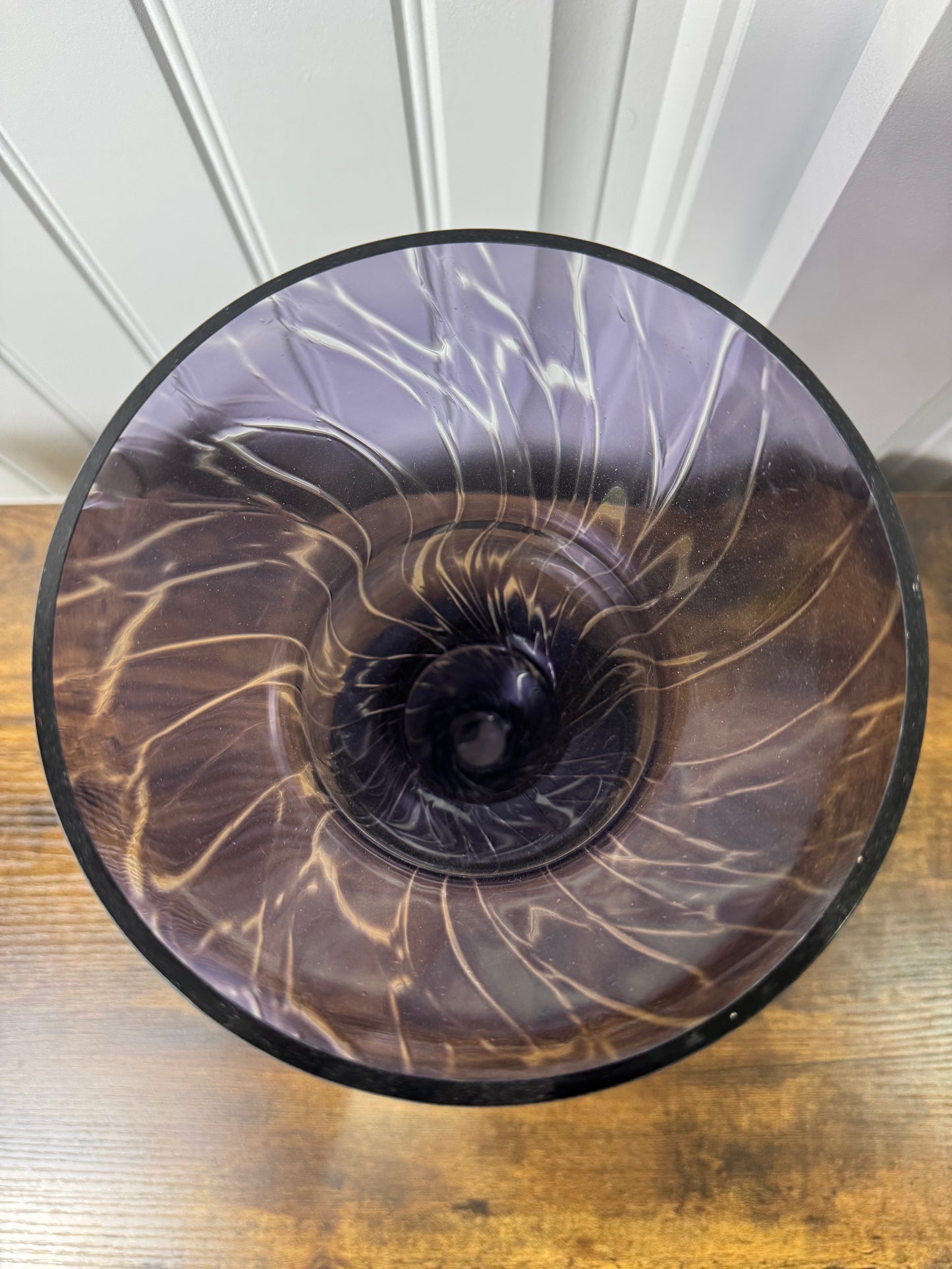 Vintage Indigo Swirl Glass Vase