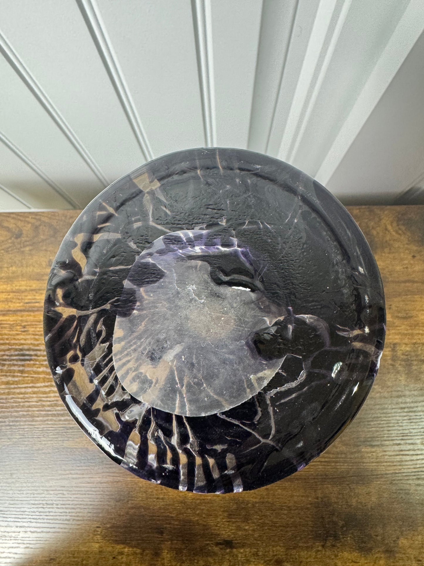 Vintage Indigo Swirl Glass Vase