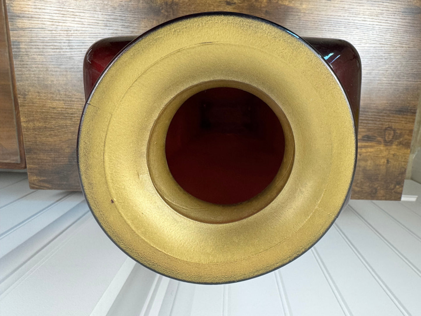 Vintage Burgundy Red Glass Vase