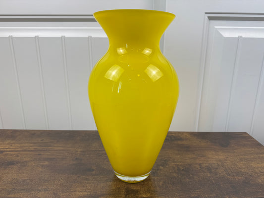 Vintage Yellow Glass Vase