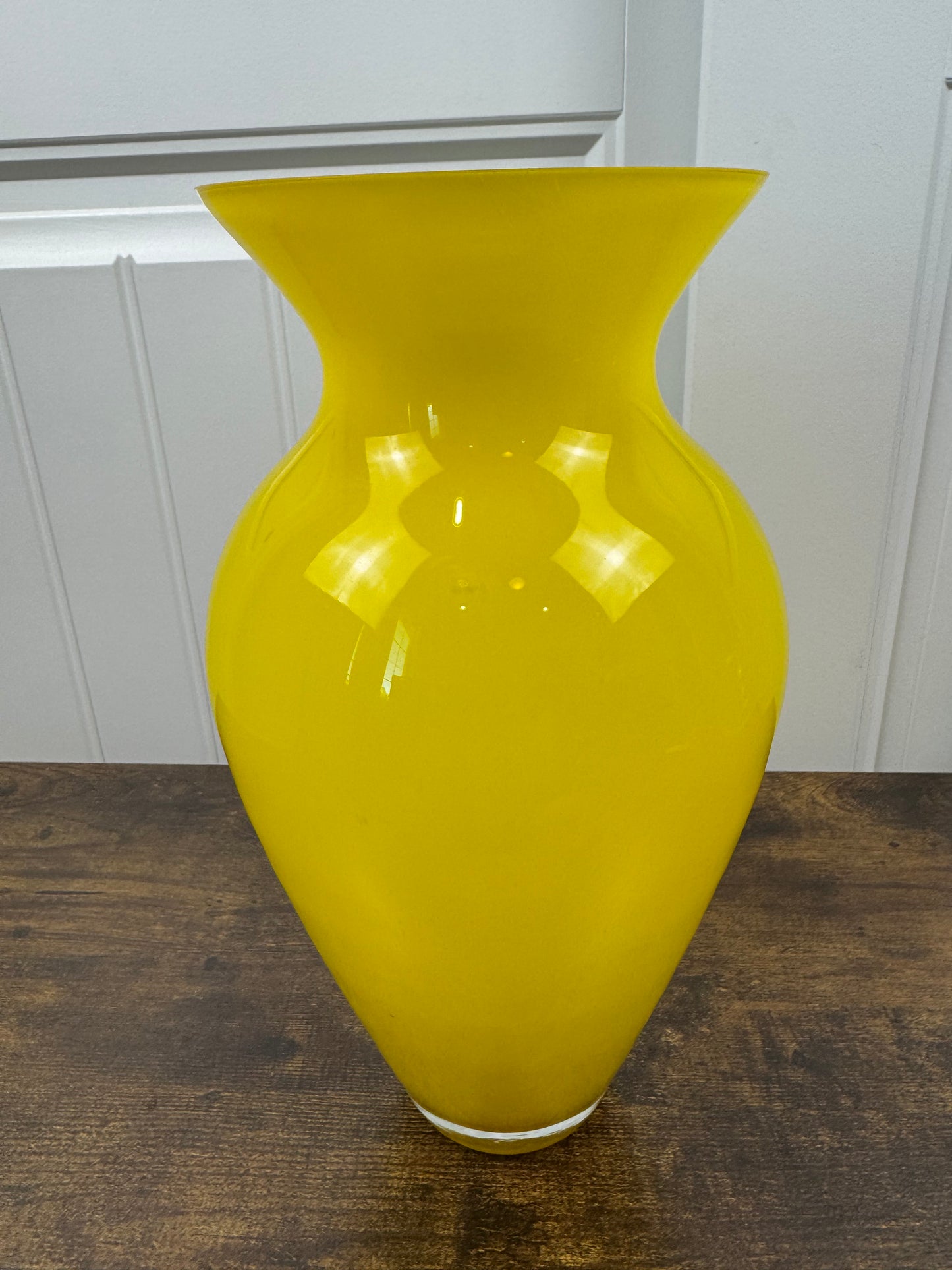 Vintage Yellow Glass Vase