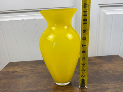 Vintage Yellow Glass Vase