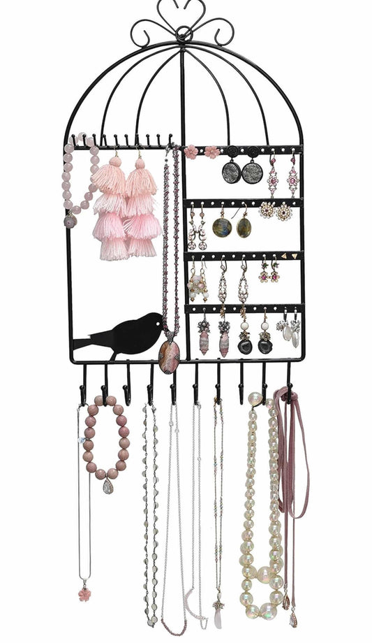 WALL-MOUNTED VINTAGE INSPIRED BIRDCAGE JEWELRY ORGANIZER