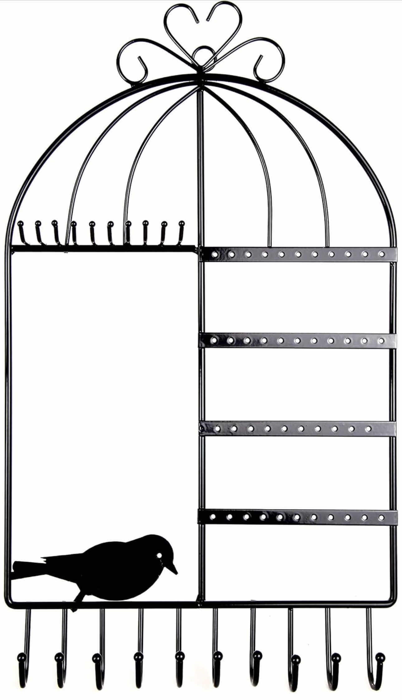 WALL-MOUNTED VINTAGE INSPIRED BIRDCAGE JEWELRY ORGANIZER