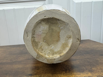 Creamy White and Tan Amphora Style Ceramic Vase