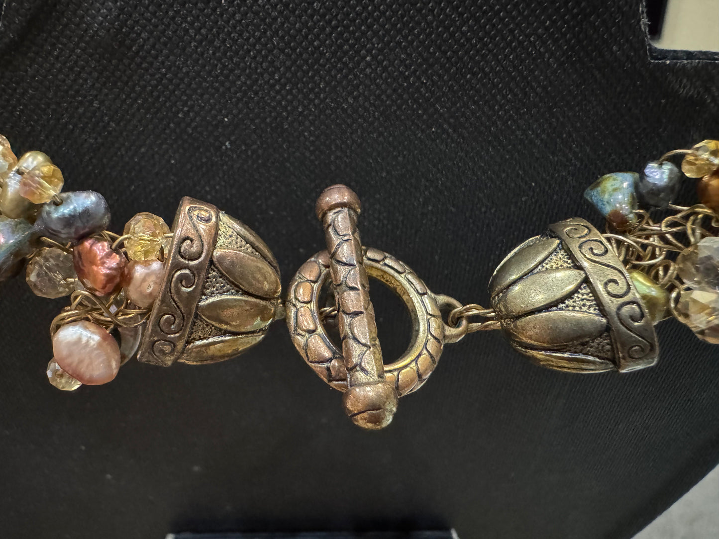 Hand-made Vintage Multi-stone Necklace 24 inch