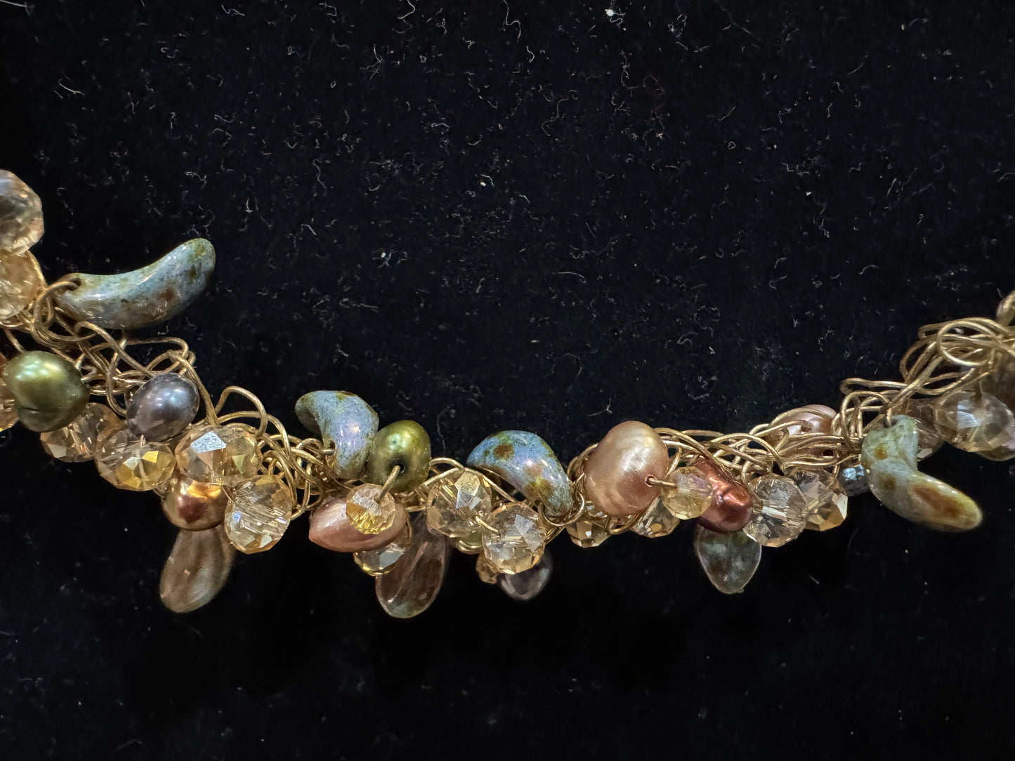 Hand-made Vintage Multi-stone Necklace 24 inch